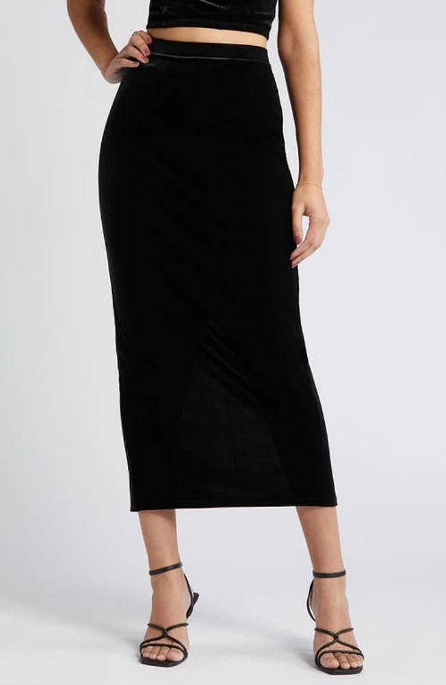 Open Edit Velour Maxi Skirt at Nordstrom,