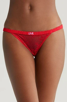 Love Stories Wild Lace Bikini Briefs Red at Nordstrom,