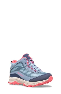 Merrell Moab Speed Waterproof Mid Top Sneaker Dusty Blue/Coral at Nordstrom, M