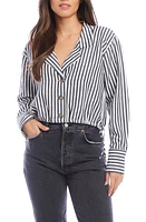 FIFTEEN TWENTY Mila Stripe Button-Up Top Blue at Nordstrom,