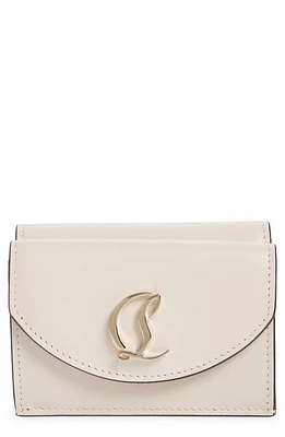 Christian Louboutin Loubi 54 Compact Leather Wallet in 5446 Leche/Gold at Nordstrom