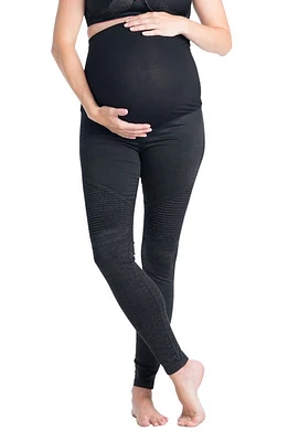 Preggo Leggings Moto Maternity Leggings in Black Out at Nordstrom