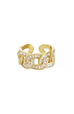 Ettika Cubic Zirconia Open Link Ring in Gold at Nordstrom