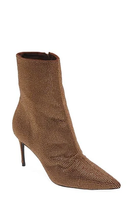 BLACK SUEDE STUDIO Dahlia Crystal Embellished Pointed Toe Boot Mocha at Nordstrom,