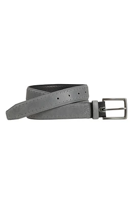 Johnston & Murphy XC4 Perforated Leather Belt in Light Gray Leather at Nordstrom, Size 34