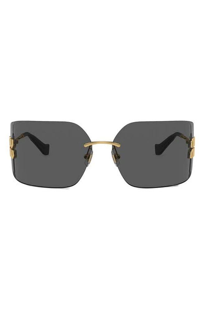 Miu Miu 80mm Oversize Irregular Sunglasses in Gold/Grey at Nordstrom