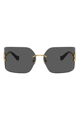 Miu Miu 80mm Oversize Irregular Sunglasses in Gold/Grey at Nordstrom