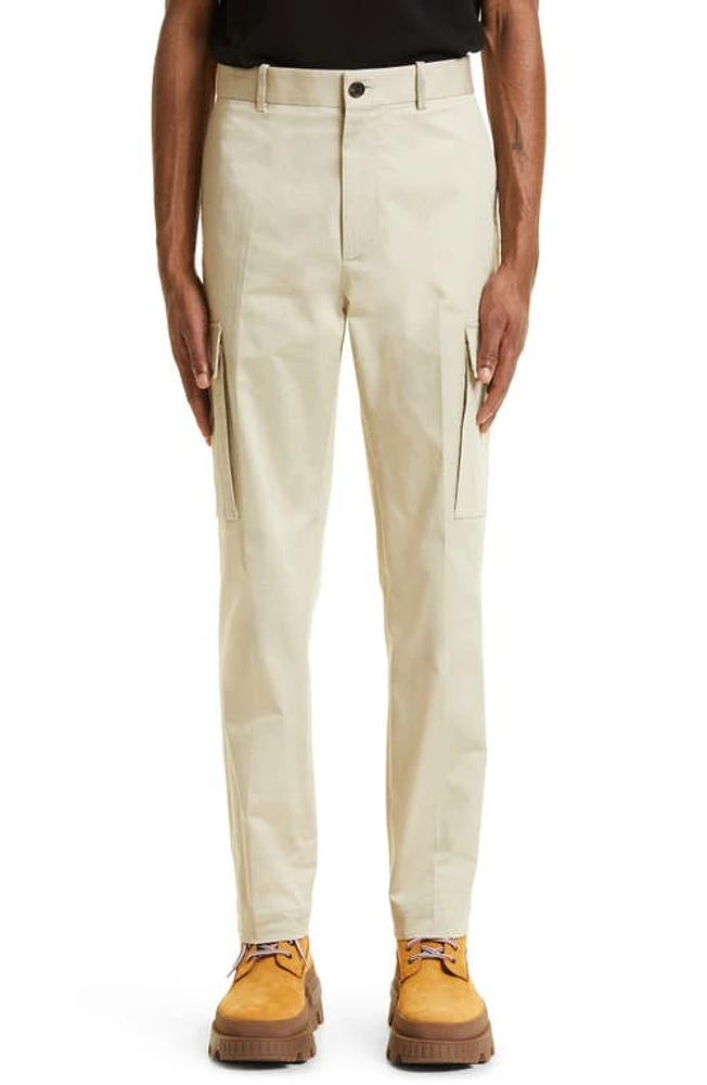 Moncler Cotton Stretch Gabardine Trousers in Light Beige at Nordstrom, Size 36 Us