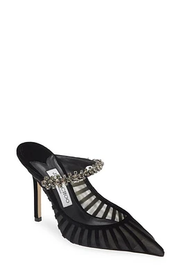 Jimmy Choo Bing Crystal Embellished Pointed Toe Mule Pump Black at Nordstrom,