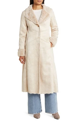 Via Spiga Longline Faux Shearling Coat at Nordstrom,