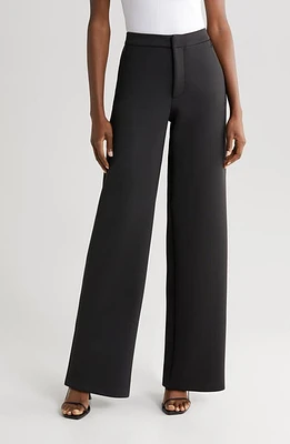 Good American Scuba Wide Leg Trousers Black001 at