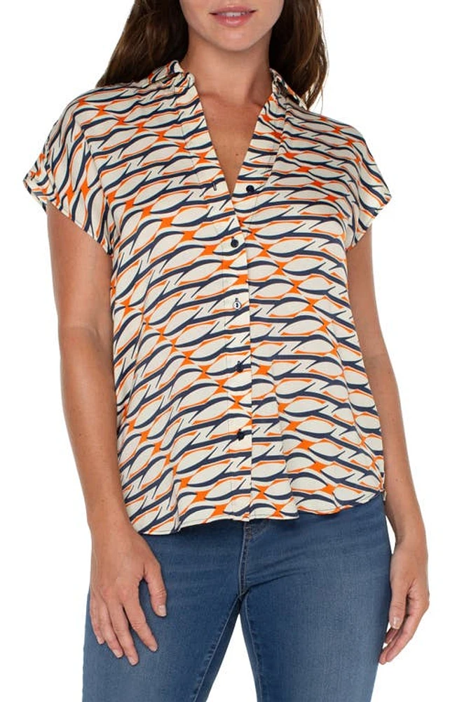 Liverpool Los Angeles Dolman Sleeve Top Lava Geo at Nordstrom,