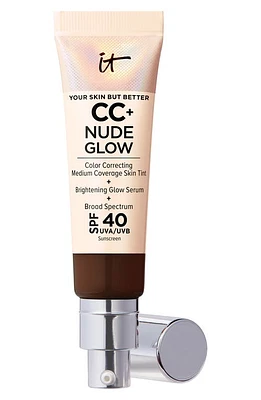 IT Cosmetics CC+ Nude Glow Lightweight Foundation + Glow Serum SPF 40 in Deep Mocha at Nordstrom