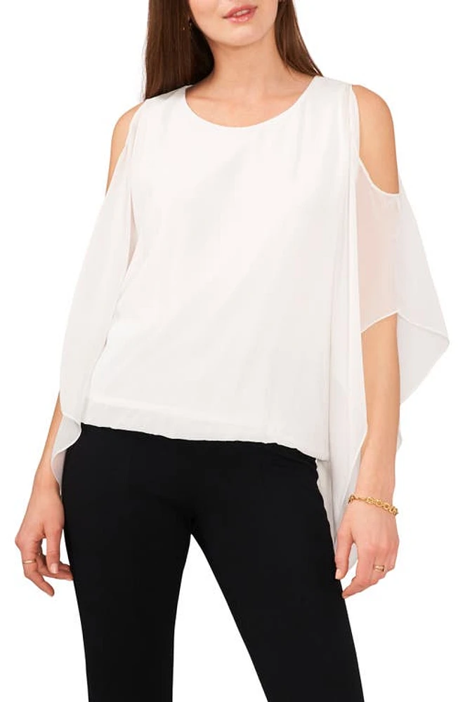 Chaus Cold Shoulder Cape Sleeve Top Ivory at Nordstrom,