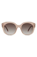 CELINE 53mm Round Sunglasses in Shiny Lt Brown /Grdnt Brown at Nordstrom