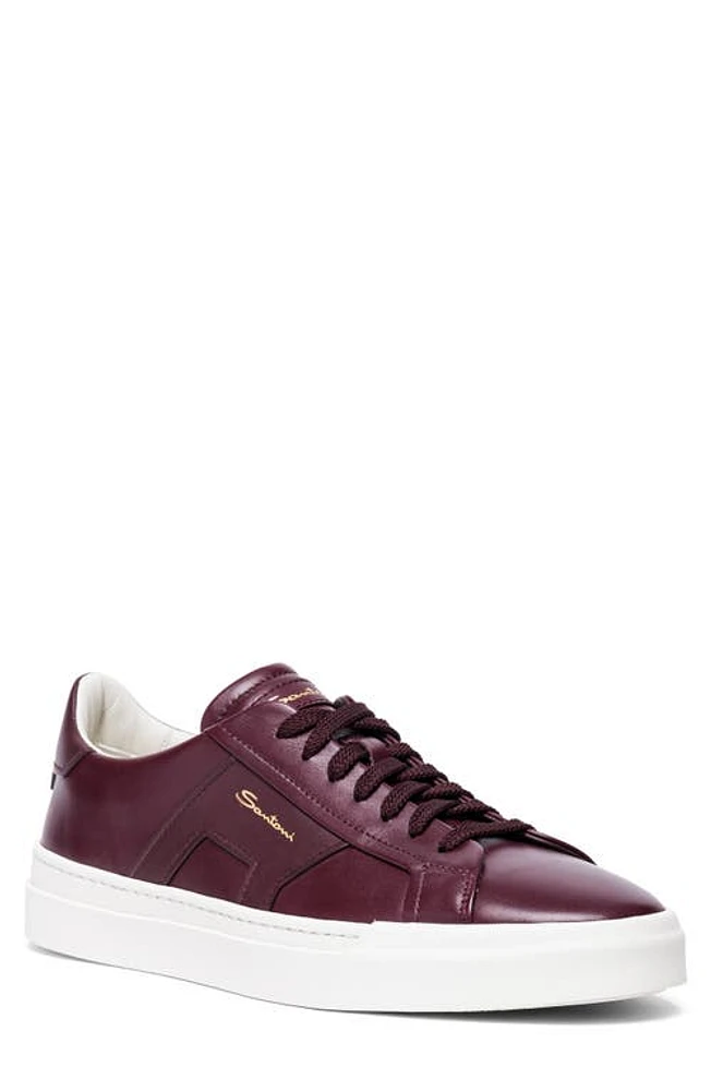 Santoni Double Buckle Inspired Sneaker Burgundy-B40 at Nordstrom,