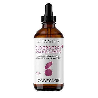 Codeage Organic Black Elderberry Syrup, Vitamin C, D, Zinc, Black Currant & Sambucus, Kids Friendly, 4 fl oz in White at Nordstrom