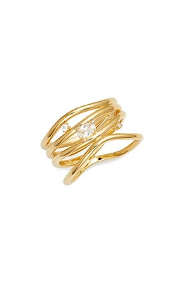 Nordstrom Cubic Zirconia Multiband Ring Clear- Gold at Nordstrom,