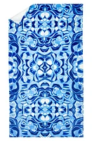 Rochelle Porter Whirled Abstract Print Cotton Beach Towel in Blue at Nordstrom