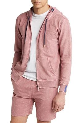 Stone Rose Acid Wash Zip Front Fleece Hoodie Dusty at Nordstrom,