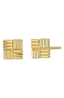 Bony Levy 14K Gold Textured Square Stud Earrings in 14K Yellow Gold at Nordstrom