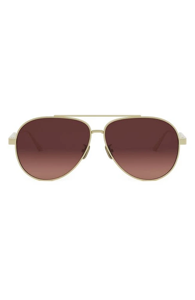 'DiorCannage A1U 61mm Pilot Sunglasses in Gold/Radient Brick Lenses at Nordstrom