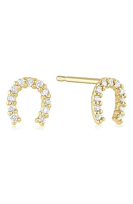 Set & Stones Alpine Diamond Horseshoe Stud Earrings in Yellow Gold at Nordstrom