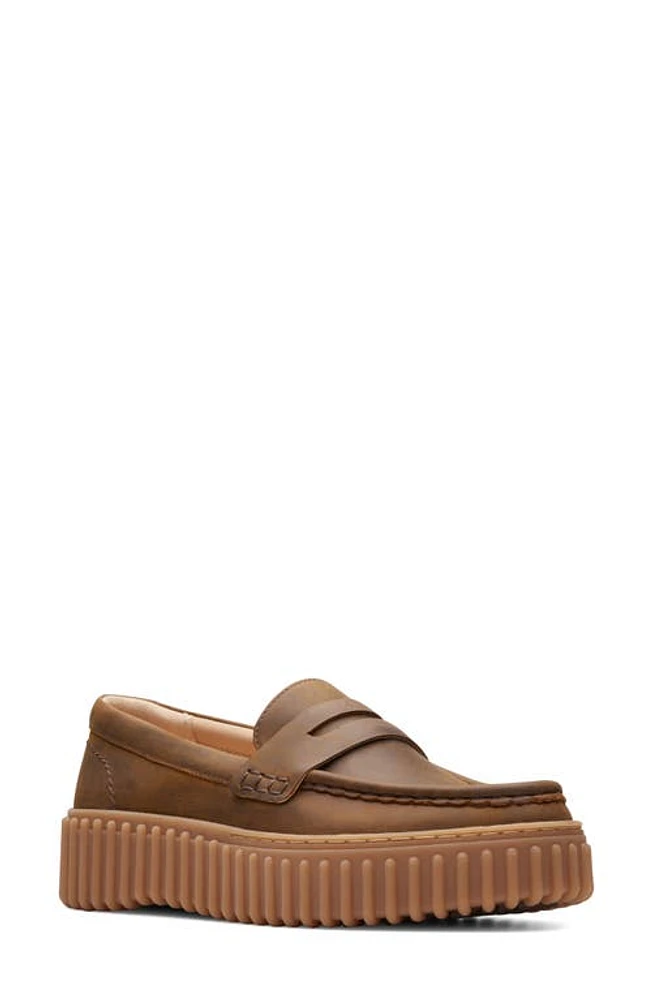 Clarks(r) Torhill Platform Penny Loafer Beeswax at Nordstrom,