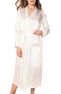 Petite Plume Mulberry Silk Robe White at Nordstrom,