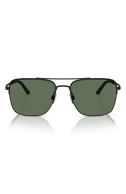 Oliver Peoples Roger Federer 56mm Polarized Pilot Sunglasses in Matte Black Polarized at Nordstrom