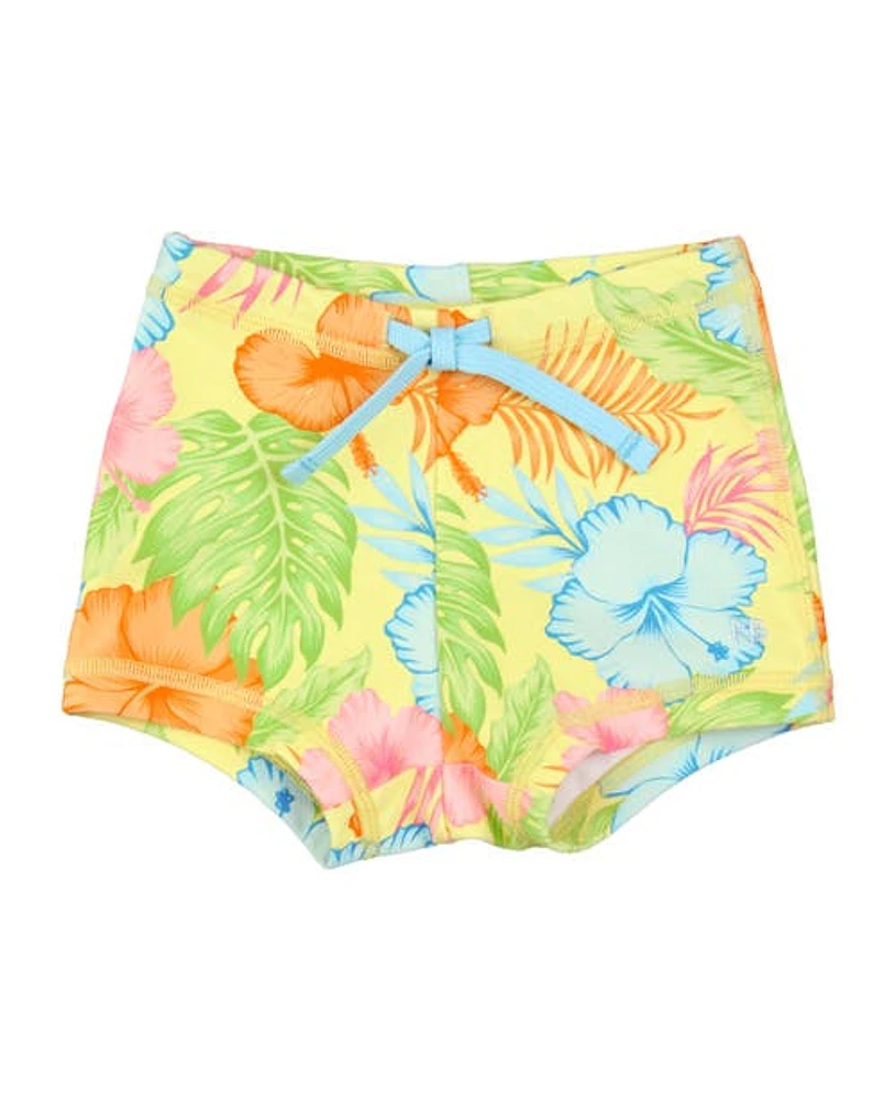 RuggedButts Boys UPF50+ Swim Shorties in Happy Hula at Nordstrom, Size 2T