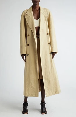 Dries Van Noten Rugby Oversize Pleated Trench Coat Hay 200 at Nordstrom,