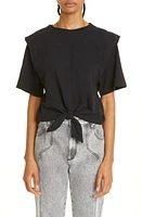 Isabel Marant Zelikia Modern Tie Front Cotton Jersey Top at Nordstrom,