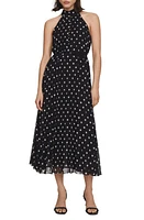 MANGO Adela Tie Waist Midi Dress Black at Nordstrom,