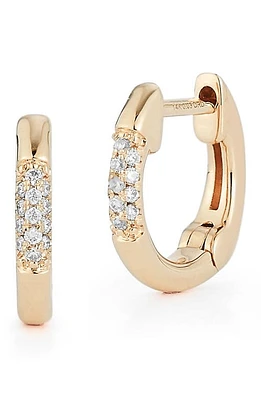 Dana Rebecca Designs Micro Dome Diamond Huggie Hoop Earrings in Yellow Gold at Nordstrom