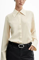 MANGO Swallowtail Collar Button-Up Shirt at Nordstrom,