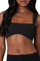 EDIKTED Elena Crop Tank Top Black at Nordstrom,