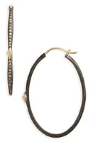 Armenta Old World Oval Hoop Earrings in Blackened Silver at Nordstrom