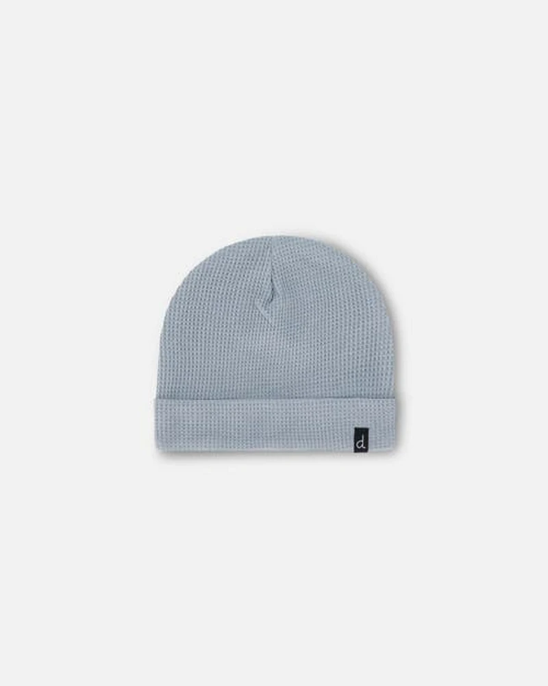 Deux Par Deux Baby Boy's Waffle Cotton Hat Blue Gray at Nordstrom, Size 3-6M