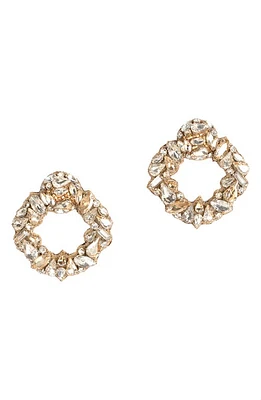 Deepa Gurnani Katya Crystal Frontal Hoop Earrings in Gold at Nordstrom