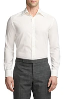 Ralph Lauren Purple Label Solid Cotton Herringbone Button-Up Shirt Light Cream at Nordstrom,