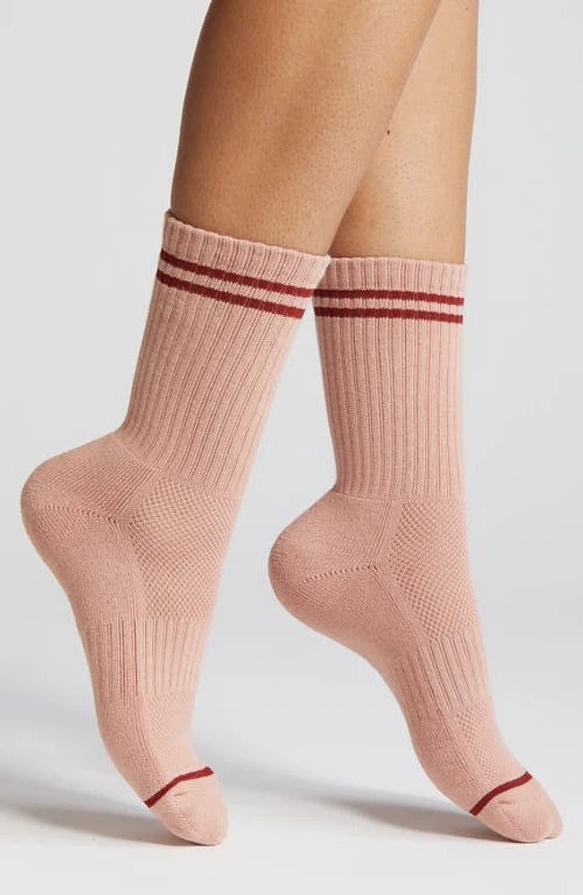 Le Bon Shoppe Boyfriend Crew Socks in Vintage Pink at Nordstrom