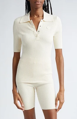 Sporty & Rich Rib Sweater Polo Cream at Nordstrom,