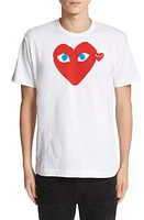 Comme des Garçons PLAY Heart Face Graphic Tee in White at Nordstrom, Size X-Large