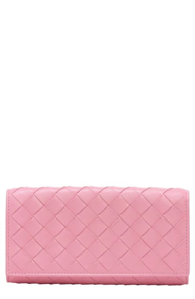 Bottega Veneta Large Intrecciato Flap Wallet in Ribbon/Gold at Nordstrom