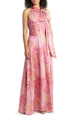 Sachin & Babi Kayla Halter Gown Pastel Hydrangea at Nordstrom,