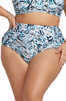 Artesands Ze Blue Botticelli High Waist Bikini Bottoms Blue/White at Nordstrom, Us