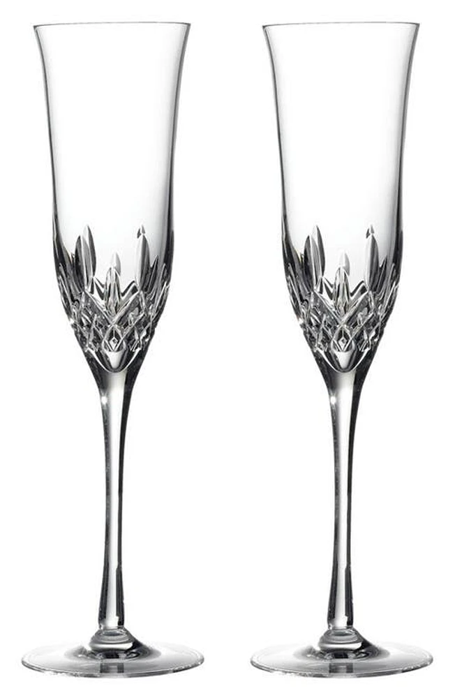 Waterford Lismore Essence Set of 2 Lead Crystal Champagne Flutes in Clear at Nordstrom