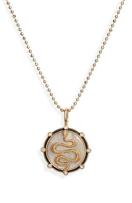 MIRANDA FRYE Avery Chain Necklace with Moonstone Snake Charm Pendant in Gold at Nordstrom