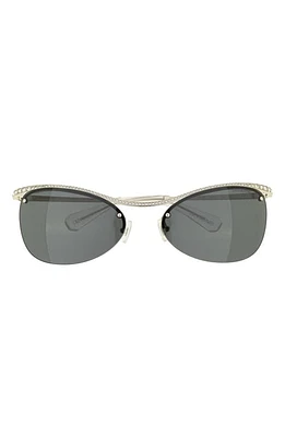 Swarovski 63mm Irregular Sunglasses in Silver at Nordstrom